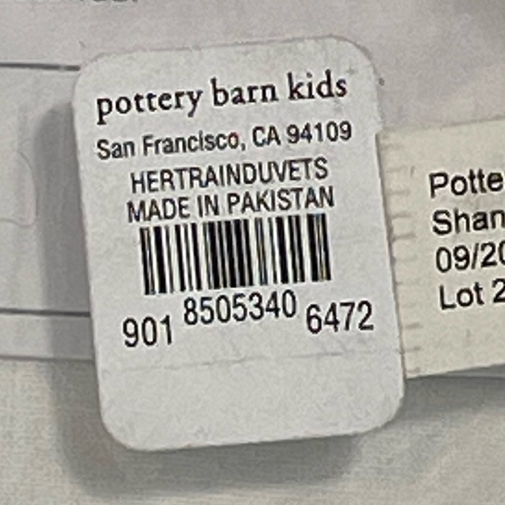 Pottery Barn Kids Embroidered Heritage Train Border Standard Sham - Picture 3 of 4